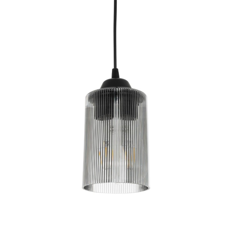 GloboStar® TORUS 203-0063 Μοντέρνο Κρεμαστό Φωτιστικό Καμπάνα Μονόφωτο 1 x E27 IP20 Μαύρο Πλαστικό - Μ10.5 x Π10.5 x Υ18.5cm