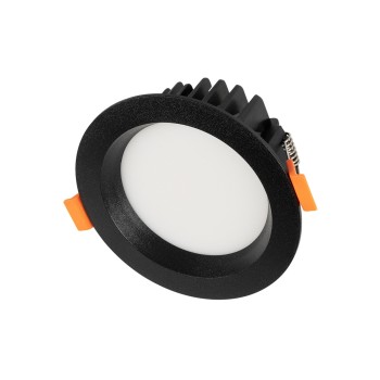 GLOBOSTAR® WATERA 60897 Χωνευτό Downlight Σποτ Panel Μπάνιου & WC LED 12W 1500lm 120° AC 220-240V Αδιάβροχο IP54 Ρυθμιζόμενο Λευκό CCT με Διακόπτη στο Σώμα 2700K/4500K/6000K Dimmable - Lumileds SMD Chip & TÜV SÜD Driver - Μαύρο Ματ - Μ10.8 x Π10.8