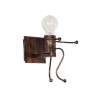 GloboStar® LITTLE MAN 01592 Μοντέρνο Επιτοίχιο Φωτιστικό Απλίκα Μονόφωτο 1 x E27 IP20 Χάλκινο Μέταλλο - Μ12 x Π19 x Υ17cm