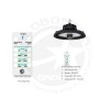 GLOBOSTAR® INDUSTRY 61704 Βιομηχανικό Φωτιστικό Καμπάνα High Bay UFO Τεχνολογίας Smart Group Linkable Control System 2.4Ghz με Αισθητήρα Κίνησης Microwave LED 100W 15000lm SDCM<5 90° AC 85-265V Αδιάβροχο IP65 IK08 Μαύρο Χυτό Αλουμίνιο - Φυσικό Λευκό 50