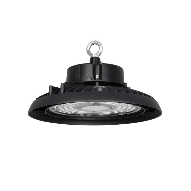 GLOBOSTAR® INDUSTRY 61500 Βιομηχανικό Φωτιστικό Καμπάνα High Bay UFO LED 100W 15000lm SDCM<5 90° AC 85-265V Αδιάβροχο IP65 IK08 Μαύρο Χυτό Αλουμίνιο - Φυσικό Λευκό 5000K - 175 x Sanan Opto SMD Chip & TÜV SÜD Driver - Μ26.5 x Π26.5 x Υ15cm - 5 Χρόνι