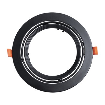 GLOBOSTAR® VITA 77851 Χωνευτή Κινούμενη Βάση για Σποτ AR111 για Ντουί GU10/GU5.3 IP20 - Μαύρο Ματ - Μ18 x Π18 x Υ4.5cm / Q16.5cm