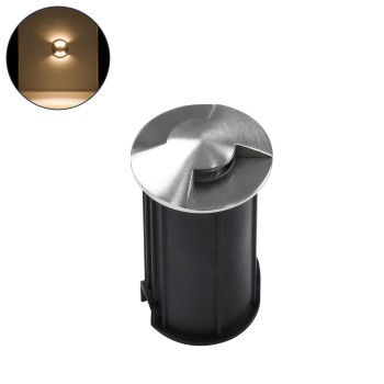 GLOBOSTAR® UNDERGROUNDRENA 90662 Φωτιστικό Σκαλοπατιού / Διαδρόμου LED 1W 110lm 30° DC 24V Αδιάβροχο IP65 Θερμό Λευκό 2700K Dimmable - Bridgelux SMD Chip - Ανοξείδωτο Ατσάλι SS304 - Μ5 x Π5 x Υ9cm / Q4.2cm - 3 Χρόνια Εγγύηση