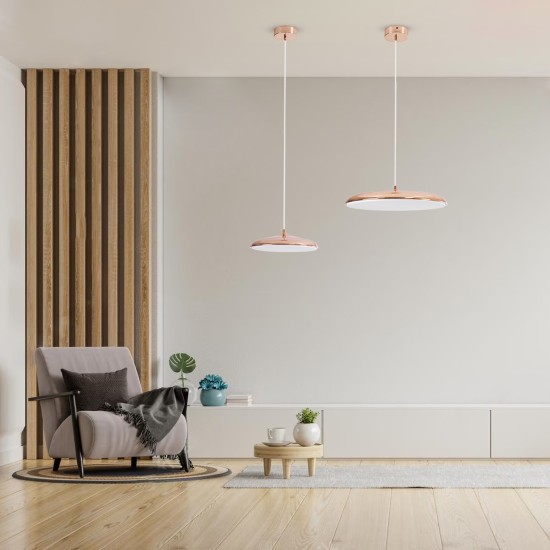 GloboStar® BARON 61256 Κρεμαστή Πλαφονιέρα Οροφής LED CCT 24W 2880lm 120° AC 220-240V - Εναλλαγή Φωτισμού μέσω Διακόπτη On/Off All In One Ψυχρό 6000k+Φυσικό 4500k+Θερμό 2700k Φ40 x Υ10cm - Χάλκινο Πλατίνα - 3 Years Warranty GloboStar® BARON 61256 Κρεμαστή Πλαφονιέρα Οροφής LED CCT 24W 2880lm 120° AC 220-240V - Εναλλαγή Φωτισμού μέσω Διακόπτη On/Off All In One Ψυχρό 6000k+Φυσικό 4500k+Θερμό 2700k Φ40 x Υ10cm - Χάλκινο Πλατίνα - 3 Years Warranty