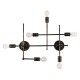 GloboStar® PIPING 00666 Vintage Επιτοίχιο Φωτιστικό Πολύφωτο 6 x E27 IP20 Μπρούτζινο Μέταλλο - Μ66 x Π9.5 x Υ49cm