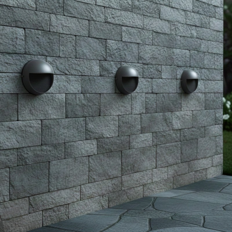 kelvo® STEPART KLV-101-0096 Φωτιστικό Σκαλοπατιού / Διαδρόμου LED 3W 375lm 45° AC 220-240V Αδιάβροχο IP65 Θερμό Λευκό 2700K - Lumileds SMD Chip & TÜV SÜD Driver - Γκρι Ανθρακί Ματ - Μ16 x Π8 x Υ16cm - 5 Χρόνια Εγγύηση