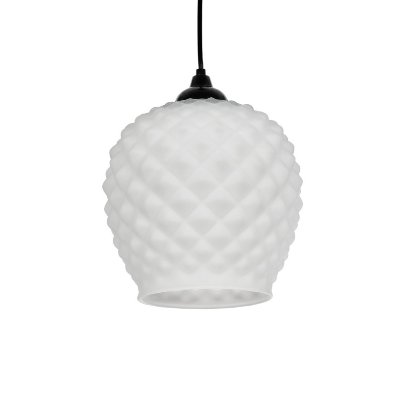 GLOBOSTAR® KEGEL 206-0005 Μοντέρνο Κρεμαστό Φωτιστικό Οροφής με Ντουί 1 x E27 AC 220-240V IP20 - Λευκό - Μ19 x Π19 x Υ19cm