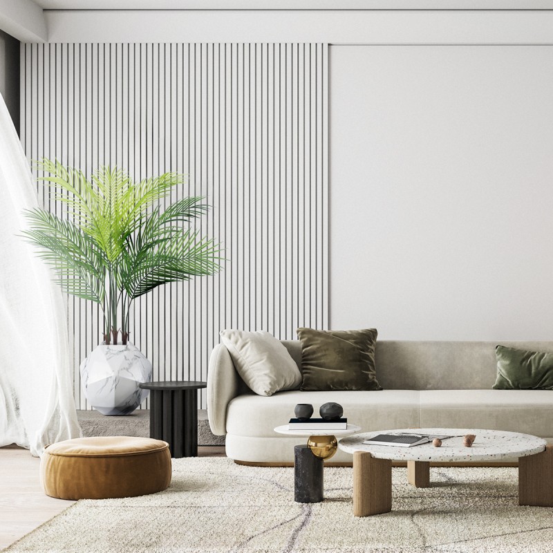 GloboStar® Artificial Garden BRIXTON 20783 Επιδαπέδιο Πολυεστερικό Τσιμεντένιο Κασπώ Γλάστρα - Flower Pot Λευκό Μ38 x Π38 x Υ38cm