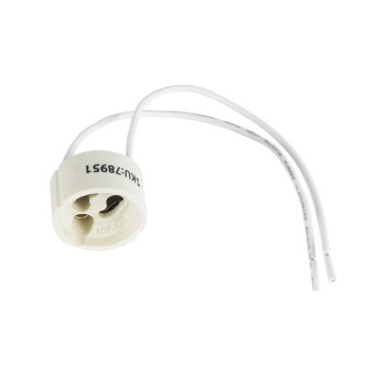 GloboStar® LAMPHOLDER 78951 Ντουί GU10 Πορσελάνης με 15cm Καλώδιο - IP20 - Φ2.7 x Μ15cm - 5 Χρόνια Εγγύηση