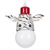 GloboStar® ZEBRA 00639 Παιδικό Κρεμαστό Φωτιστικό Φιγούρα Μονόφωτο 1 x E27 IP20 Λευκό, Μαύρο & Κόκκινο Μέταλλο - Μ19 x Π10.5 x Υ13.5cm