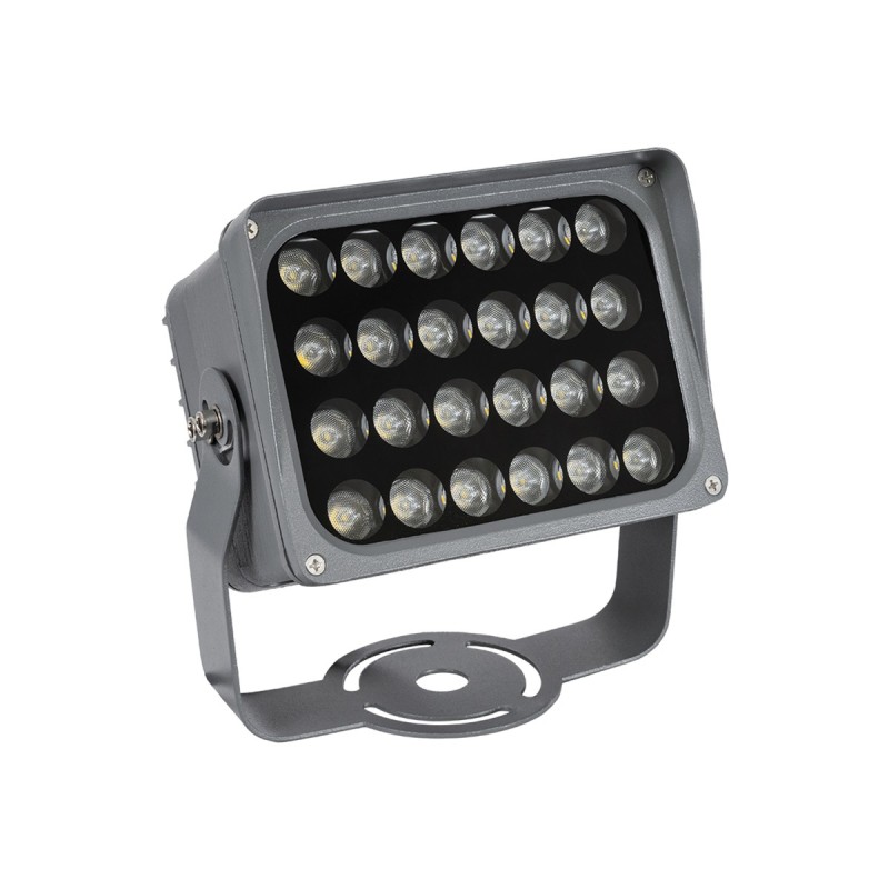 GLOBOSTAR® FLOODXENA 90130 Προβολέας Σποτ Wall Washer LED 24W 2880lm 10° AC 220-240V Αδιάβροχο IP65 Ψυχρό Λευκό 6000K - Bridgelux SMD Chip - Γκρι Ανθρακί - Μ18 x Π12 x Υ18cm - 3 Χρόνια Εγγύηση