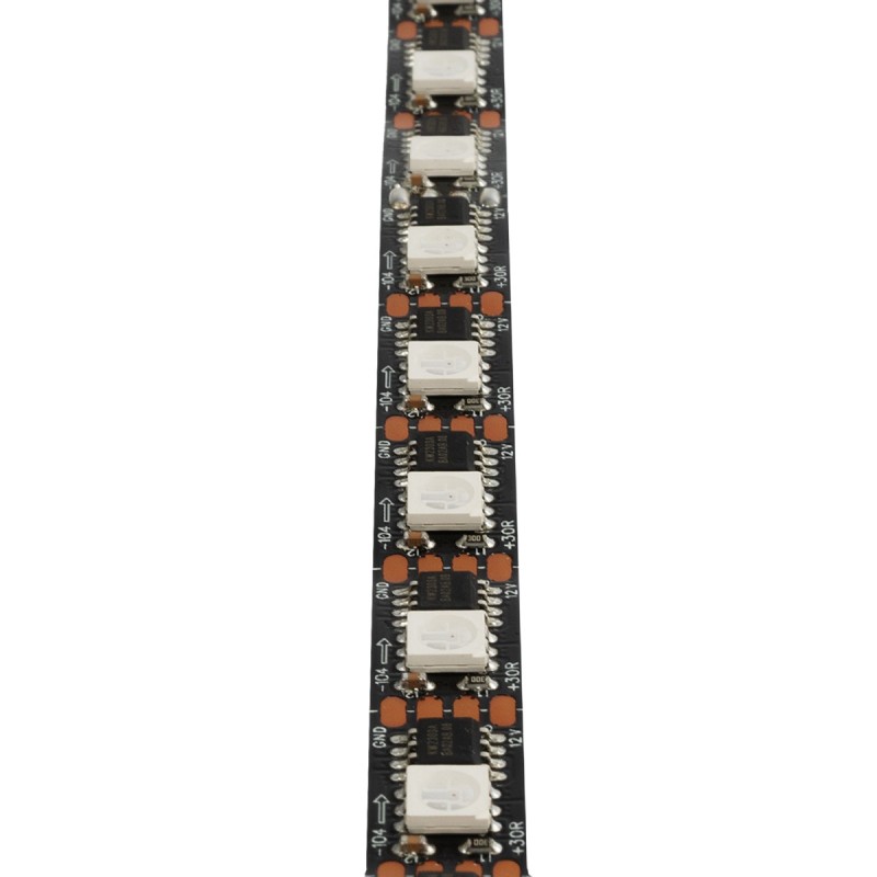 GloboStar® 90604 Digital Pixel Addressable Strip 4 PIN - Ψηφιακή Ταινία LED SMD 5050 14W/m 60LED/m 60PIXEL/m SPI/TTL Protocol IC TM1812 1152lm/m 120° DC 12V IP20 RGB - Μαύρο Σώμα - Μ5000 x Π10 x Υ2mm - Συσκευασία 5 Μέτρων - 5 Χρόνια Εγγύηση