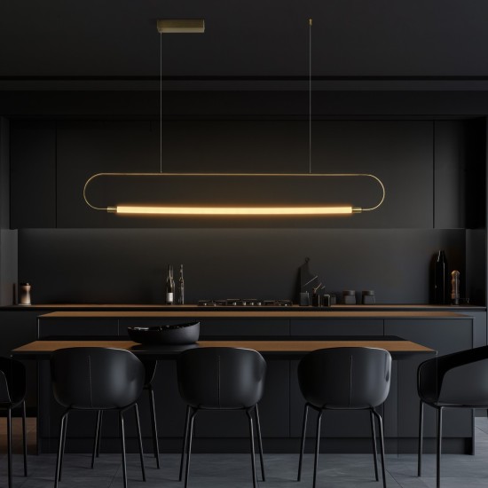 kelvo® GLOW 61664 Μοντέρνο Κρεμαστό Φωτιστικό Οροφής LED 15W 1500lm 360° AC 220-240V IP20 Ρυθμιζόμενο Λευκό CCT με Χειριστήριο από 2700K έως 6000K Dimmable - Lumileds SMD Chip - Χρυσό Πλατίνα & Λευκό Νήμα - Μ120 x Π3 x Υ25cm - 3 Χρόνια Εγγύηση kelvo® GLOW 61664 Μοντέρνο Κρεμαστό Φωτιστικό Οροφής LED 15W 1500lm 360° AC 220-240V IP20 Ρυθμιζόμενο Λευκό CCT με Χειριστήριο από 2700K έως 6000K Dimmable - Lumileds SMD Chip - Χρυσό Πλατίνα & Λευκό Νήμα - Μ120 x Π3 x Υ25cm - 3 Χρόνια Εγγύηση