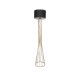 GloboStar® NOVA 201-0042 Μοντέρνο Επιδαπέδιο Φωτιστικό 1 x E27 IP20 Χρυσό Μεταλλό με Μαύρο Ύφασμα - Μ32 x Π32 x Υ155cm