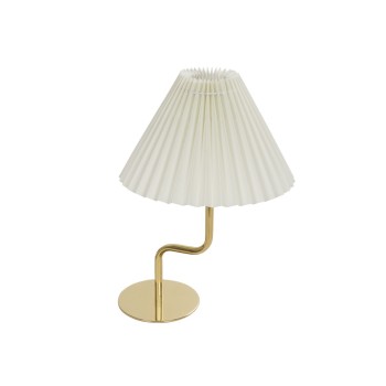 GLOBOSTAR® LIVL 204-0169 Μοντέρνο Επιτραπέζιο Φωτιστικό Πορτατίφ με Ντουί 1 x E27 AC 220-240V IP20 - Χρυσό & Μπεζ - Μ22 x Π22 x Υ34cm