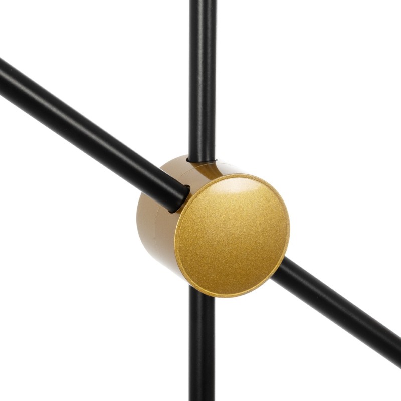 GloboStar® JOLIET 999-0044 Μοντέρνο Φωτιστικό Οροφής Πλέγμα Πολύφωτο 4 x G9 IP20 Μαύρο & Χρυσό Μέταλλο - Μ93 x Π20 x Υ106cm