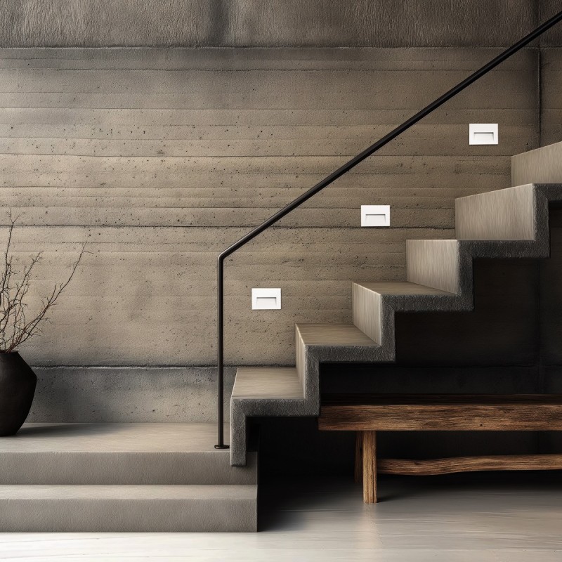 kelvo® STEPART KLV-101-0085 Χωνευτό Φωτιστικό Σκαλοπατιού / Διαδρόμου LED 3W 375lm 45° AC 220-240V Αδιάβροχο IP65 Θερμό Λευκό 2700K - Lumileds SMD Chip & TÜV SÜD Driver - Λευκό Ματ - Μ11.5 x Π5.3 x Υ8.3cm / Q10.6 x 7.6cm - 5 Χρόνια Εγγύηση