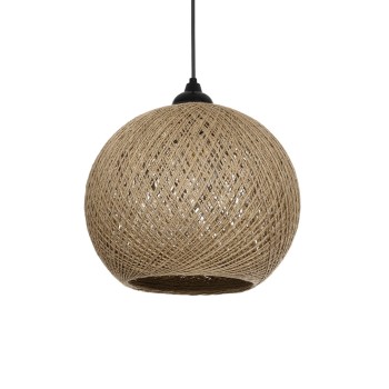 GLOBOSTAR® SOLEI 205-0002 Boho Κρεμαστό Φωτιστικό Οροφής με Ντουί 1 x E27 AC 220-240V IP20 - Μπεζ - M30 x Π30 x Υ26cm