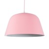 GloboStar® UPVALE 01284 Μοντέρνο Κρεμαστό Φωτιστικό Καμπάνα Μονόφωτο 1 x E27 IP20 Ροζ & Λευκό Μέταλλο - Μ40 x Π40 x Υ24cm