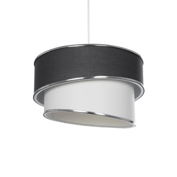 GLOBOSTAR® SONIA 203-0123 Μοντέρνο Κρεμαστό Φωτιστικό Οροφής με Ντουί 1 x E27 AC 220-240V IP20 - Γκρι & Λευκό - Μ30 x Π30 x Υ24cm