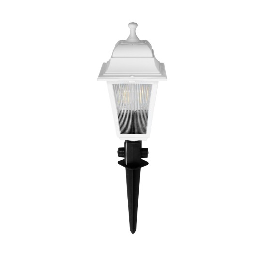GloboStar® SOLME 203-0223 Vintage Καρφωτό Φωτιστικό Φαναράκι Μονόφωτο 1 x E27 IP44 Λευκό & Διάφανο Πλαστικό - Μ15 x Π15 x Υ45cm