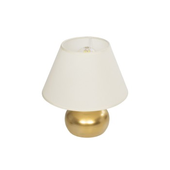 GLOBOSTAR® KORG 204-0184 Μοντέρνο Επιτραπέζιο Φωτιστικό Πορτατίφ με Ντουί 1 x E27 AC 220-240V IP20 - Χάλκινο & Μπεζ - Μ17 x Π17 x Υ23cm