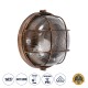 GLOBOSTAR® BOATLIGHT 61587 Vintage Φωτιστικό Καραβοχελώνα Τοίχου & Οροφής με Ντουί 1 x E27 AC 220-240V Αδιάβροχο IP65 - Μπρονζέ Εφέ Σκουριάς Ματ - Μ17.5 x Π17.5 x Υ9cm