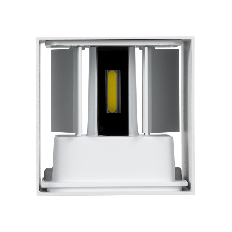 GloboStar® AXIS-S 60566 Φωτιστικό Τοίχου - Απλίκα Αρχιτεκτονικού Φωτισμού Εσωτερικού/Εξωτερικού Χώρου Up & Down LED 10W 1250lm 10 έως 60° AC 220-240V Αδιάβροχο IP65 Μ10 x Π10 x Υ10cm - Ψυχρό Λευκό 6000K - Λευκό - Bridgelux Chip - 3 Χρόνια Εγγύηση