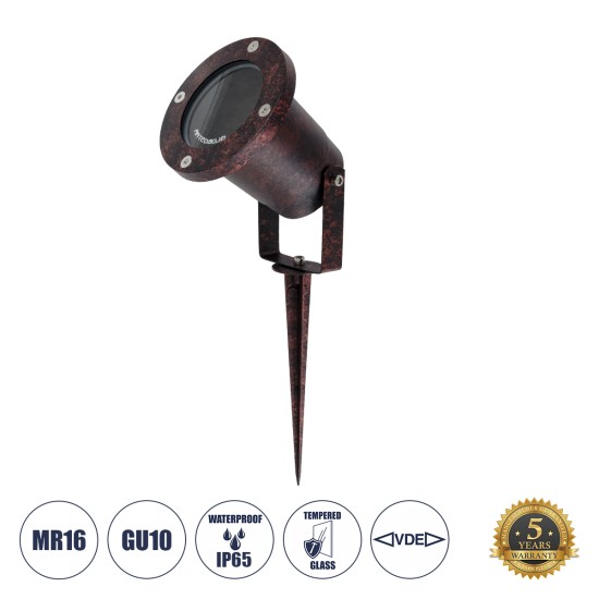 GloboStar® GARDELINI 61484 Καρφωτό Κινούμενο Φωτιστικό Σποτ Κήπου με Ντουί 1 x GU10 VDE Certified AC 220-240V Αδιάβροχο IP65 - Σώμα Αλουμινίου & Υψηλής Αντοχής Tempered Glass & Μ40cm VDE Καλώδιο Σύνδεσης - Φ10 x Υ30cm - Καφέ Εφέ Σκουριάς - 5 Χρόνι GloboStar® GARDELINI 61484 Καρφωτό Κινούμενο Φωτιστικό Σποτ Κήπου με Ντουί 1 x GU10 VDE Certified AC 220-240V Αδιάβροχο IP65 - Σώμα Αλουμινίου & Υψηλής Αντοχής Tempered Glass & Μ40cm VDE Καλώδιο Σύνδεσης - Φ10 x Υ30cm - Καφέ Εφέ Σκουριάς - 5 Χρόνι