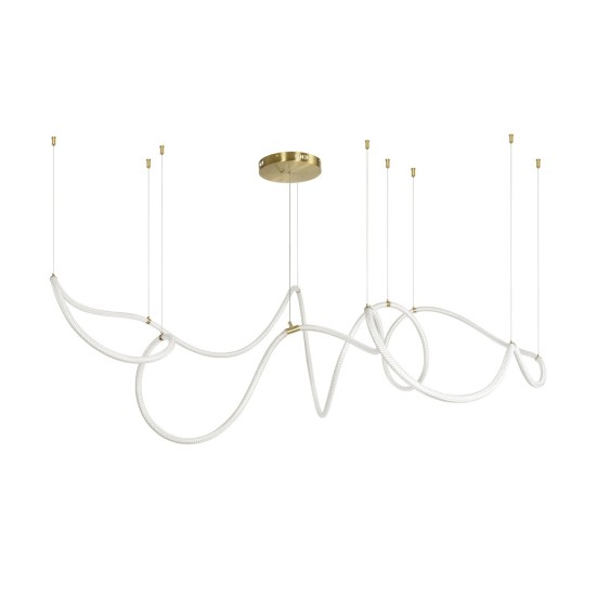 kelvo® GLOW 61669 Μοντέρνο Κρεμαστό Φωτιστικό Οροφής LED 105W 10500lm 360° AC 220-240V IP20 Ρυθμιζόμενο Λευκό CCT με Χειριστήριο από 2700K έως 6000K Dimmable - Lumileds SMD Chip - Χρυσό Πλατίνα & Λευκό Νήμα - Μ300 x Π300 x Υ120cm - 3 Χρόνια Εγγύηση kelvo® GLOW 61669 Μοντέρνο Κρεμαστό Φωτιστικό Οροφής LED 105W 10500lm 360° AC 220-240V IP20 Ρυθμιζόμενο Λευκό CCT με Χειριστήριο από 2700K έως 6000K Dimmable - Lumileds SMD Chip - Χρυσό Πλατίνα & Λευκό Νήμα - Μ300 x Π300 x Υ120cm - 3 Χρόνια Εγγύηση