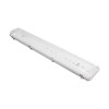 GLOBOSTAR® VIGAS 999-0250 Γραμμικό Βιομηχανικό Φωτιστικό Σκαφάκι Tri-Proof με Μεταλλικά Clips για 2 x Λάμπες T8 G13 90cm Τύπου Φθορίου LED Τροφοδοσίας Ενός Άκρου 120° AC 220-240V Αδιάβροχο IP65 - Γκρι με Διάφανο Κάλυμμα Πλαστικό PC - Μ100 x Π15 x Υ10cm