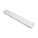 GLOBOSTAR® VIGAS 999-0250 Γραμμικό Βιομηχανικό Φωτιστικό Σκαφάκι Tri-Proof με Μεταλλικά Clips για 2 x Λάμπες T8 G13 90cm Τύπου Φθορίου LED Τροφοδοσίας Ενός Άκρου 120° AC 220-240V Αδιάβροχο IP65 - Γκρι με Διάφανο Κάλυμμα Πλαστικό PC - Μ100 x Π15 x Υ10cm