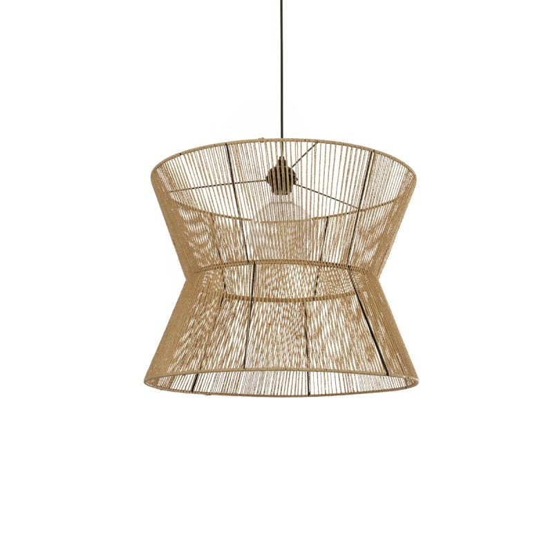 GLOBOSTAR® UPCONE 205-0056 Boho Κρεμαστό Φωτιστικό Οροφής με Ντουί 1 x E27 AC 220-240V IP20 - Μπεζ - M50 x Π50 x 43cm