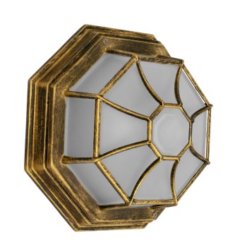 GLOBOSTAR® RUBY 00914 Vintage Φωτιστικό Οροφής με Ντουί 1 x E27 AC 220-240V IP20 - Μπρούτζινο Εφέ Σκουριάς - Μ21 x Π21 x Υ10cm