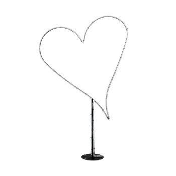 GLOBOSTAR® XMAS-HEART Χριστουγεννιάτικο Διακοσμητικό Φωτιστικό LED 19,5W 780lm 360° AC 220-240V Αδιάβροχο IP65 Θερμό Λευκό 2700K  - Μαύρο & Διάφανο - M100 x Π25 x Υ157cm - 2 Χρόνια Εγγύηση