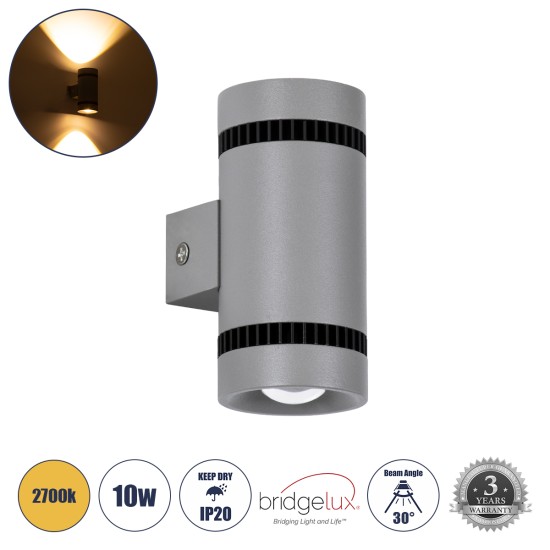 GloboStar® CANNONAL 60576 Φωτιστικό Τοίχου - Απλίκα Αρχιτεκτονικού Φωτισμού Εσωτερικού Χώρου Up & Down LED 10W 1150lm 30° AC 220-240V IP20 Μ5 x Π6.5 x Υ11cm - Θερμό Λευκό 2700K - Γκρι Ανθρακί με Μαύρο - Bridgelux Chip - 3 Χρόνια Εγγύηση GloboStar® CANNONAL 60576 Φωτιστικό Τοίχου - Απλίκα Αρχιτεκτονικού Φωτισμού Εσωτερικού Χώρου Up & Down LED 10W 1150lm 30° AC 220-240V IP20 Μ5 x Π6.5 x Υ11cm - Θερμό Λευκό 2700K - Γκρι Ανθρακί με Μαύρο - Bridgelux Chip - 3 Χρόνια Εγγύηση