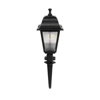 GloboStar® SOLME 203-0213 Vintage Καρφωτό Φωτιστικό Φαναράκι Μονόφωτο 1 x E27 IP44 Μαύρο & Διάφανο Πλαστικό - Μ22 x Π22 x Υ35cm