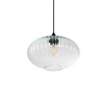 GLOBOSTAR® PERA 206-0009 Μοντέρνο Κρεμαστό Φωτιστικό Οροφής με Ντουί 1 x E27 AC 220-240V IP20 - Διάφανο - Μ30 x Π30 x Υ22cm