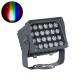 GloboStar® FLOOD-XENA 90700 Προβολέας Wall Washer με Αντιθαμβωτική Γρίλια για Φωτισμό Κτιρίων LED 48W 4080lm 10° DC 24V Αδιάβροχο IP65 L17.5 x W12.5 x H18cm RGBW DMX512 - Γκρι Ανθρακί - 3 Years Warranty