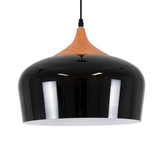 GloboStar® VILI 01261 Μοντέρνο Κρεμαστό Φωτιστικό Καμπάνα Μονόφωτο 1 x E27 IP20 Μαύρο & Μπεζ Μέταλλο - Μ35 x Π35 x Υ27cm GloboStar® VILI 01261 Μοντέρνο Κρεμαστό Φωτιστικό Καμπάνα Μονόφωτο 1 x E27 IP20 Μαύρο & Μπεζ Μέταλλο - Μ35 x Π35 x Υ27cm