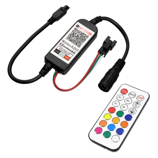 GloboStar® 73449 Ασύρματος Bluetooth LED RGBW Dream-Color Magic Digital Controller με Χειριστήριο IR για LED Digital RGBW Προϊόντα DC 5-24V Max 2048 IC GloboStar® 73449 Ασύρματος Bluetooth LED RGBW Dream-Color Magic Digital Controller με Χειριστήριο IR για LED Digital RGBW Προϊόντα DC 5-24V Max 2048 IC