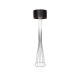 GloboStar® NOVA 201-0039 Μοντέρνο Επιδαπέδιο Φωτιστικό 1 x E27 IP20 Ασημί Μεταλλό με Μαύρο Ύφασμα - Μ38 x Π38 x Υ155cm