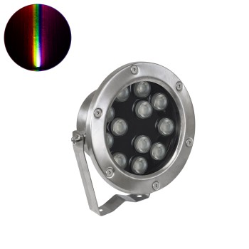 GLOBOSTAR® UNDERWATERJERRY 90425 Υποβρύχιο Επιφανειακό Σποτ για Σιντριβάνια/Πισίνες LED 12W 1200lm 30° DC 24V Αδιάβροχο IP68 Πολύχρωμο RGBW Dimmable DMX512 - Bridgelux SMD Chip - Ανοξείδωτο Ατσάλι 304 - Μ14.5 x Π7 x Υ19cm - 3 Χρόνια Εγγύηση