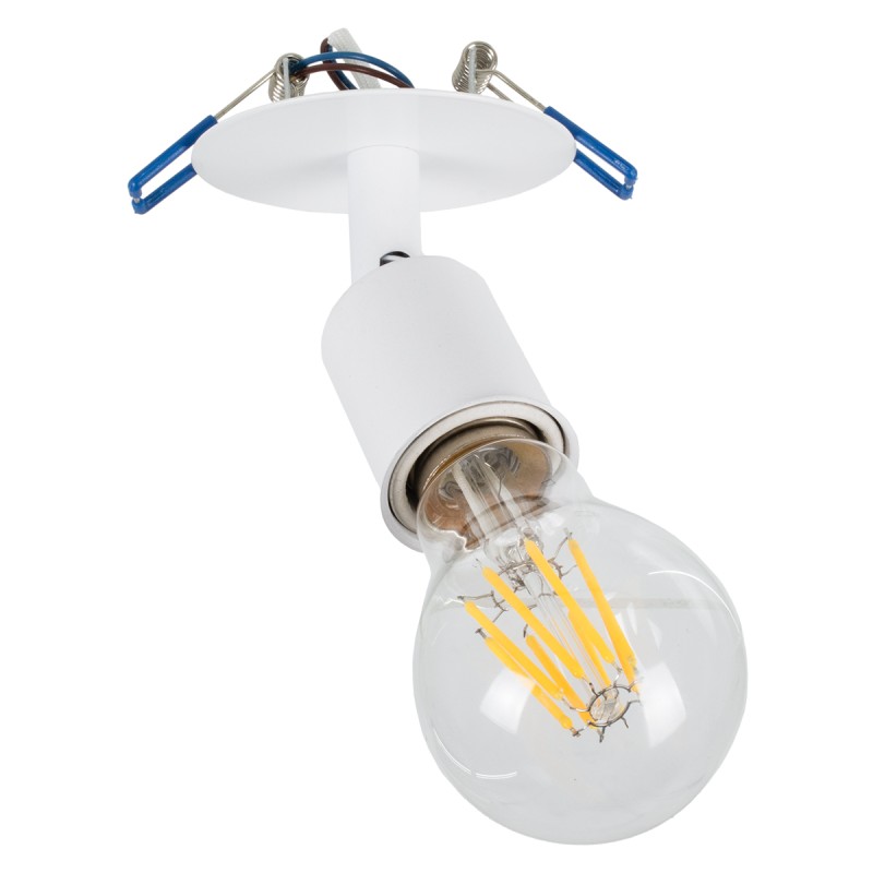 GloboStar® SARA 00848 Μοντέρνο Φωτιστικό Οροφής Σποτ Μονόφωτο 1 x E27 IP20 Λευκό Μέταλλο - Μ8 x Π8 x Υ8.5cm