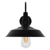 GloboStar® SORD 01065 Vintage Επιτοίχιο Φωτιστικό Απλίκα Μονόφωτο 1 x E27 IP20 Μαύρο Μέταλλο Μ26 x Π37 x Υ32cm