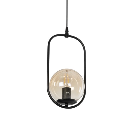 GloboStar® ZENITH 201-0093 Κρεμαστό Φωτιστικό Οροφής Μπάλα Μονόφωτο Vintage 1 x E27 IP20 Μαύρο Μέταλλο με Μελί Γυαλί - Μ17 x Π17 x Υ70cm GloboStar® ZENITH 201-0093 Κρεμαστό Φωτιστικό Οροφής Μπάλα Μονόφωτο Vintage 1 x E27 IP20 Μαύρο Μέταλλο με Μελί Γυαλί - Μ17 x Π17 x Υ70cm
