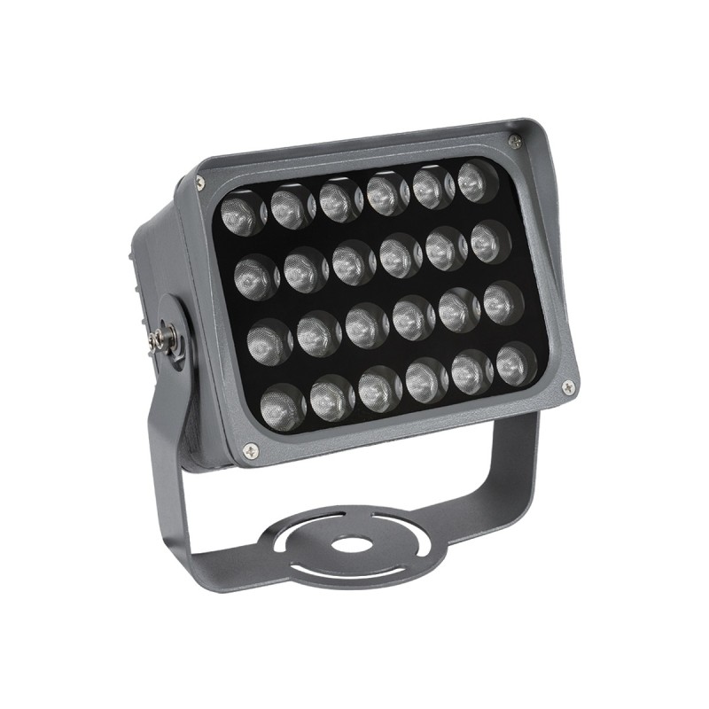 GLOBOSTAR® FLOODXENA 90132 Προβολέας Σποτ Wall Washer LED 24W 2040lm 10° AC 220-240V Αδιάβροχο IP65 Φούξια - Bridgelux SMD Chip - Γκρι Ανθρακί - Μ18 x Π13.5 x Υ18cm - 3 Χρόνια Εγγύηση