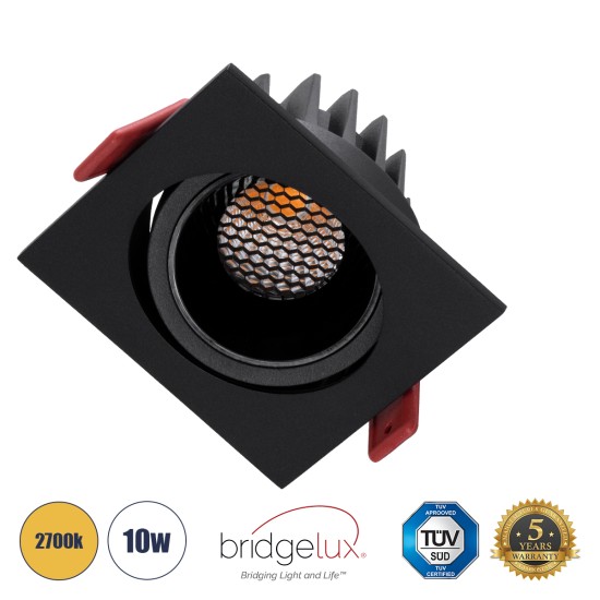 GloboStar® LEO-SQ 60293 Χωνευτό LED Spot Downlight TrimLess Μ8.5xΠ8.5cm 10W 1250lm 38° AC 220-240V IP20 Μ8.5 x Π8.5 x Υ6.6cm - Τετράγωνο - Κινούμενο - Μαύρο & Anti-Glare HoneyComb - Θερμό Λευκό 2700K - Bridgelux COB - 5 Years Warranty GloboStar® LEO-SQ 60293 Χωνευτό LED Spot Downlight TrimLess Μ8.5xΠ8.5cm 10W 1250lm 38° AC 220-240V IP20 Μ8.5 x Π8.5 x Υ6.6cm - Τετράγωνο - Κινούμενο - Μαύρο & Anti-Glare HoneyComb - Θερμό Λευκό 2700K - Bridgelux COB - 5 Years Warranty