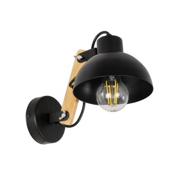 GLOBOSTAR® GRANT 00902 Μοντέρνο Φωτιστικό Τοίχου - Απλίκα με Ντουί 1 x E27 AC 220-240V IP20 - Μαύρο & Μπεζ - Μ15 x Π23 x Υ22cm