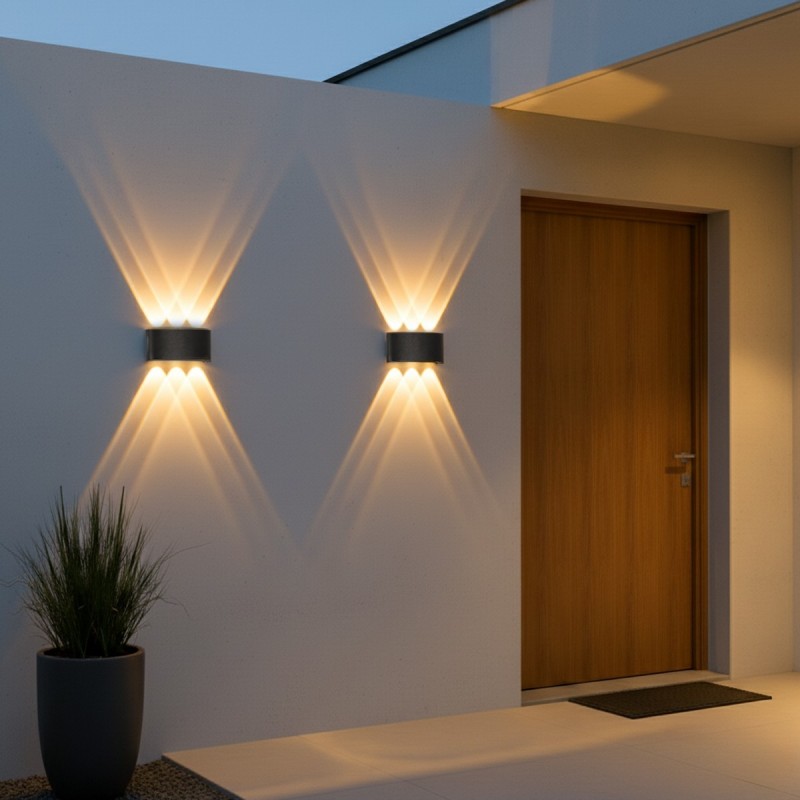 kelvo® SIXOAD KLV-101-0006 Φωτιστικό Τοίχου / Απλίκα LED 18W 1800lm 30° AC 220-240V Αδιάβροχο IP65 Θερμό Λευκό 2700K - CREE XPE Chip & TÜV SÜD Driver - Μαύρο Ματ - Μ17 x Π4 x Υ8cm - 5 Χρόνια Εγγύηση